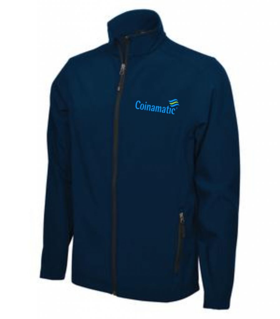 #5- Midnight Blue Soft Shell Mens Jacket-Embroidered – Coinamatic ...